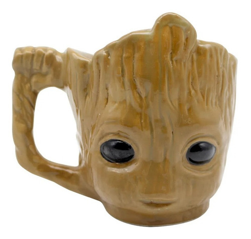 Caneca 3d Geek Marvel Guardiões Da Galáxia Baby Groot 350ml