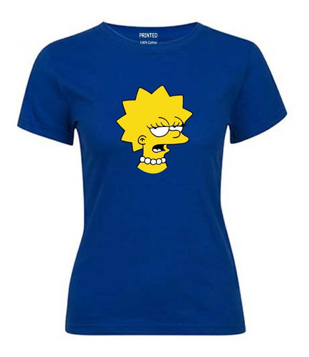 Polera Mujer Algodón Estampada Lisa Simpson