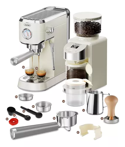 Gevi Máquina de café expreso de 20 bares, cafetera profesional de espresso  con espumador de leche, máquinas de café expreso semiautomáticas compactas
