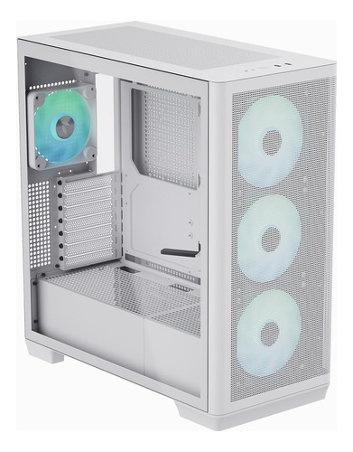 Gabinete Gamer Apnx C1 Blanco Maxima Calidad Alta Gama 4 Fan