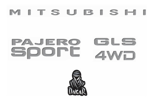 Kit Adesivo Mitsubishi Resinado Pajero Sport Gls + Dakar Cor Padrão