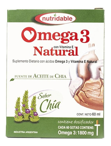 Omega 3 Natural En Gotas X 60ml Vitamina E Aceite De Pescado