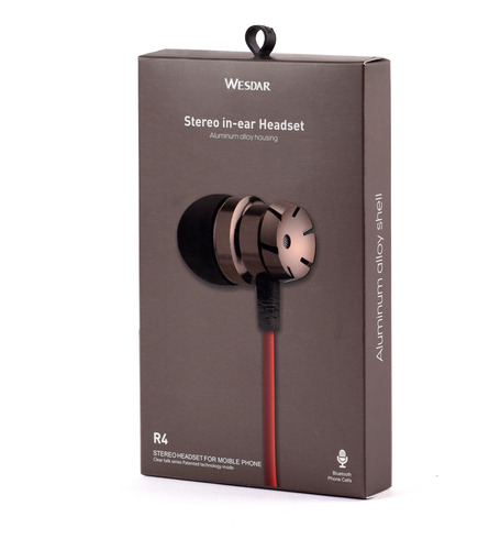 Auriculares Wesdar R4 In Ear Cable 3.5mm 90db Microfono