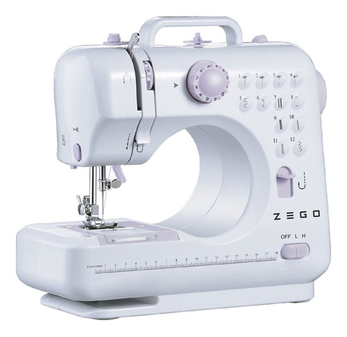 Mini máquina de coser  recta Zego ZC1000 portable blanca 220V