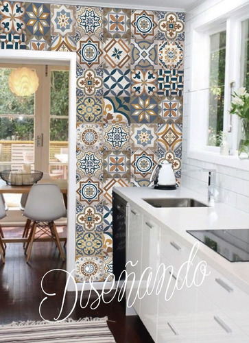 Azulejos/guardas En Vinilo 15x15 Calcáreos Terra Vintage