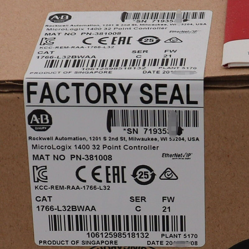 New Allen-bradley 1766-l32bwaa Ser C Micrologix 1400 32  Hha