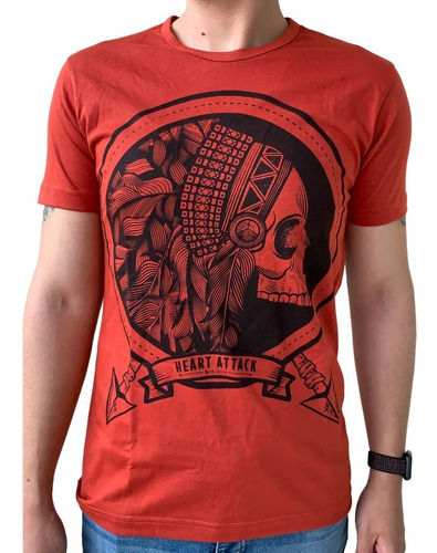 Playera Indian Skull Marca Heart Attack