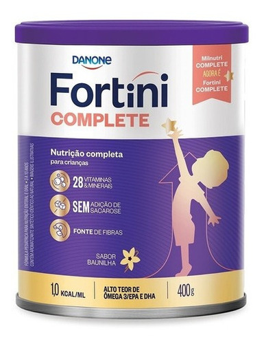Suplemento Infantil Fortini Complete Em Pó Sabor Baunilha Lata De 400g Danone Fortini