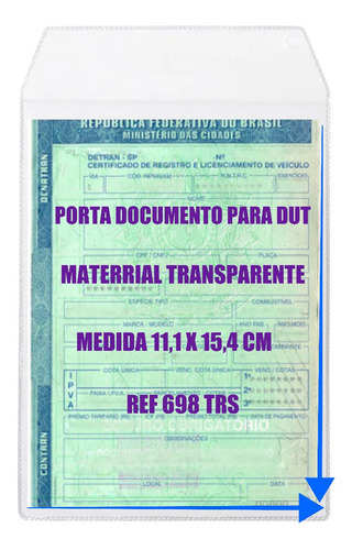 Porta Documento Para Veiculos (dut)    - Kit 25 Unidades