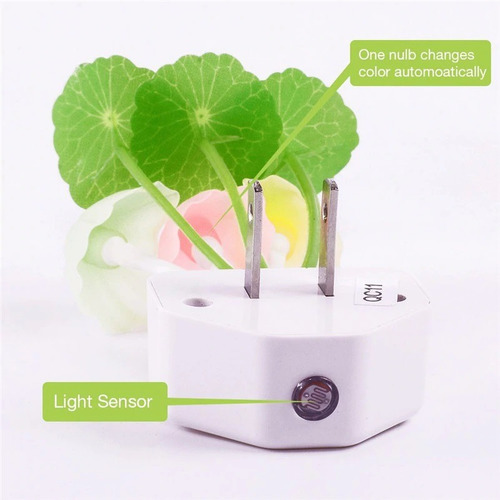 Lampara Led De Colores Hongo Sensor De Luz Automatica Noche