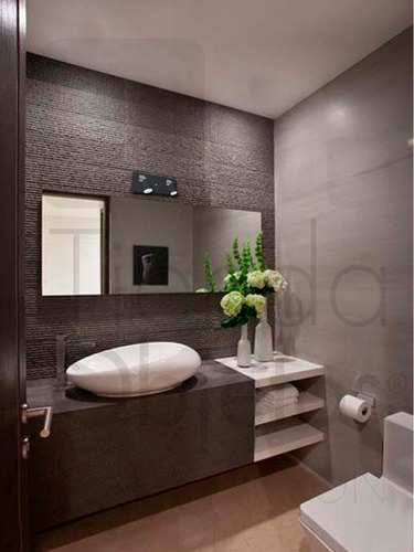 Imagen 2 de 7 de Aplique Pared Dublin Dicroico 2 Luces Base Liston Acero Gu10