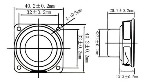 Par Bocina 4 Ohms 5 W Rango Completo 40 Mm Neodimio Amplific