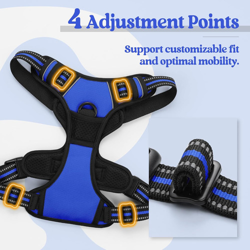 Arnés Para Perros Rabbitgoo No Pull, Ajustable, Con 2 Clips,