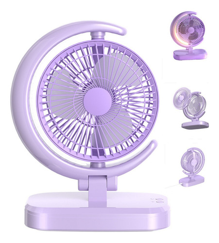 Ventilador Abanico De Escritorio Recargable Lampara Portatil