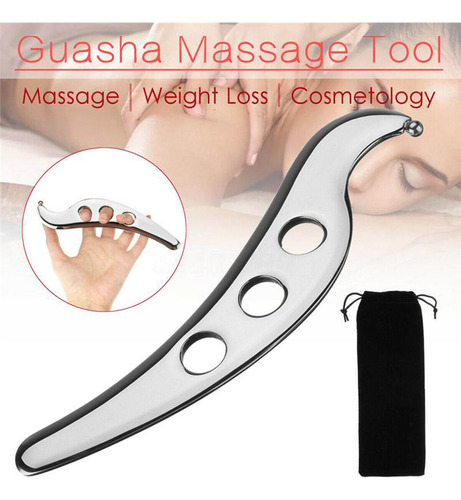 Herramienta De Masaje Raspador Gua Sha De Acero Inoxidable Q