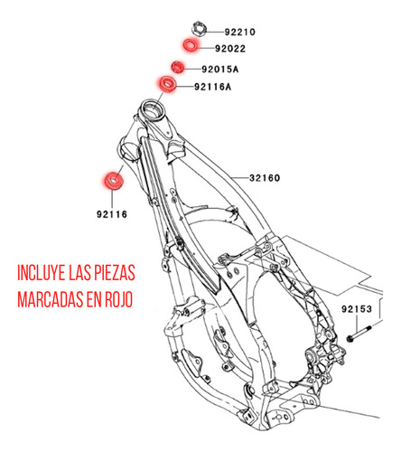Kit Rulemanes Direccion Kawasaki Kmx 125 1998