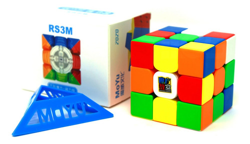 Cubo Mágico Rs3m 2020 3x3 Magnético Lubrificante Cuber Gold Estrutura Colorido