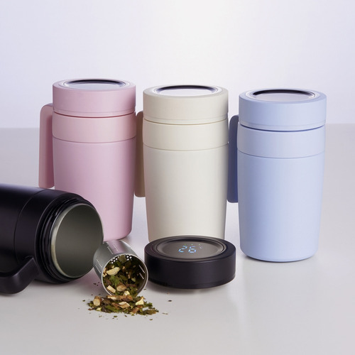 2 Un Caneca Térmica Inox 500ml Com Display Led