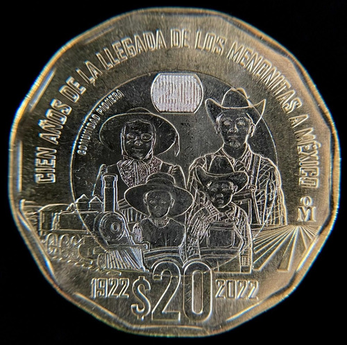 Mexico, 20 Pesos, 2022. Menonitas. Bimetalica. Sin Circular (Usado)