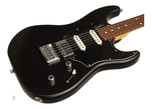 Guitarra eléctrica Godin Session HT solidbody de arce plateado matte black semibrillo con diapasón de laurel indio