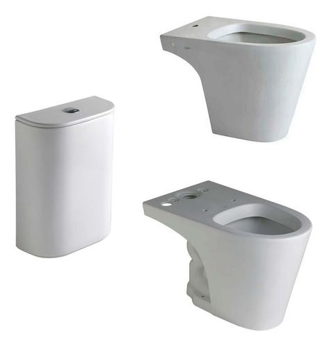 Combo Baño Marina Ferrum Inodoro Largo Deposito Bidet Blanco