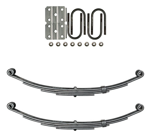 Kit Suspension Resorte Doble Ojo 4 Hoja Para Eje Tubo 2 3 8