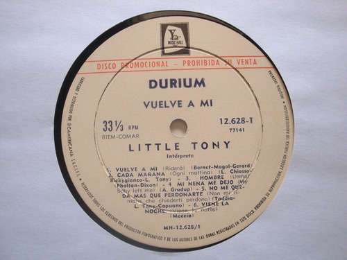 Little Tony Vuelve A Mi Lp Vinilo Argen 66 Rk