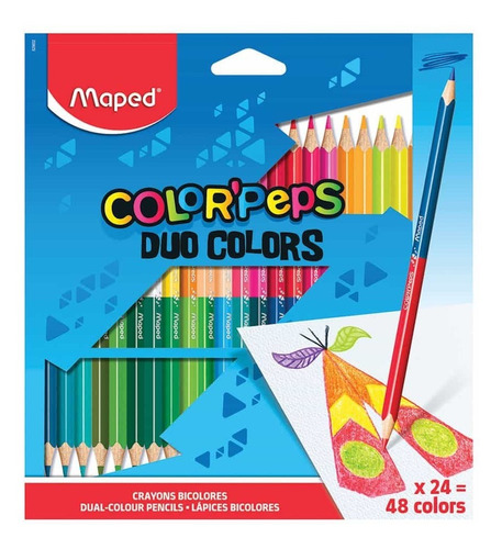 Lápices De Colores Doble Punta Dúo Maped 24 X 48 Color Peps