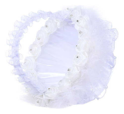 Cesta De Niña De Las Flores De La Boda Romántica Manija