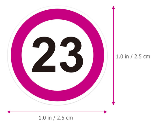 Calcomanía Autoadhesiva Con Números Circulares, 40 Hojas