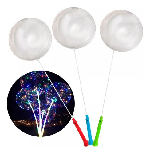 5 Globos Luminosos Led Multicolor Esfera Transparente 40cm