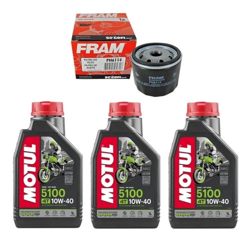 Motul 10w40 Kit Troca Óleo Bmw F800 Gs Fram Ph6114 Mxx