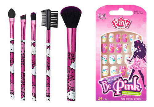 Imagem 3 de 5 de Necessaire Kit De Maquiagem Infantil Com Pinceis Bz103