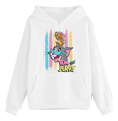 Buzo Canguro Algodon Tom Y Jerry Dibujo Animado Unisex Frisa