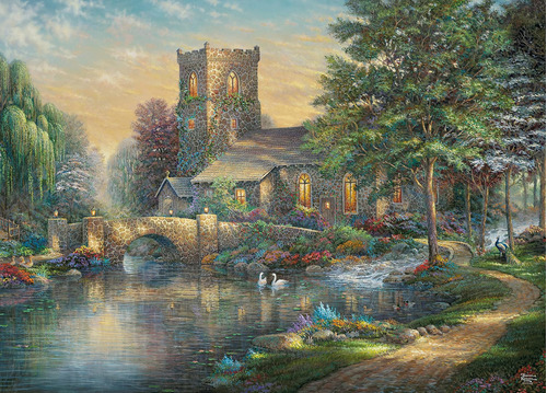 Ceaco - Thomas Kinkade - Capilla De Madera De Sauce - Puzzle