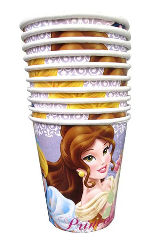 Vaso De Cumpleaños X10  Descartable Princesas Disney