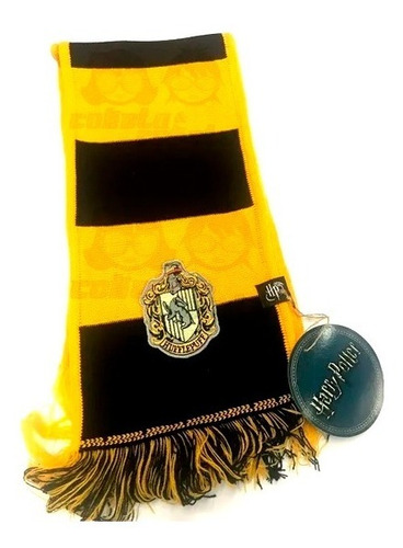 Bufanda Hp Hufflepuff Original Rayada Parche Harry Potter