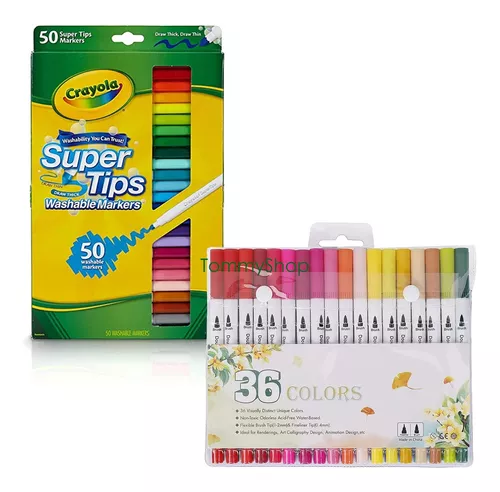 86 Plumones = Super Tips Crayola +rotuladores Duals Letterin