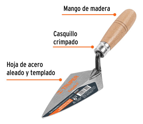 Cuchara Albañil 6´ Filadelfia Cemento Mezcla Yeso 12990
