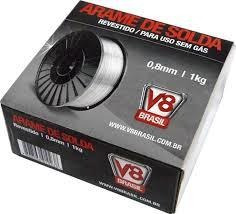 Imagem 2 de 7 de Arame Solda Mig Revestido P Uso Sem Gas 0,8mm 1kg V8 Brasil