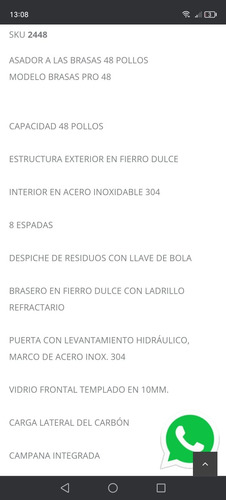Asadora De Pollos A Carbón 48 Pollos (Usado)