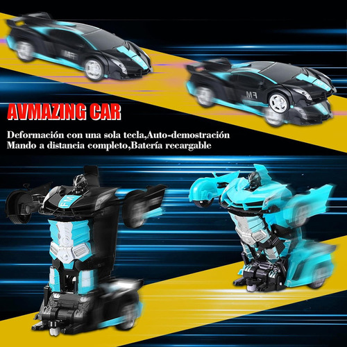 Niños Coche Rc Robot Transformable Carro De Control Remoto