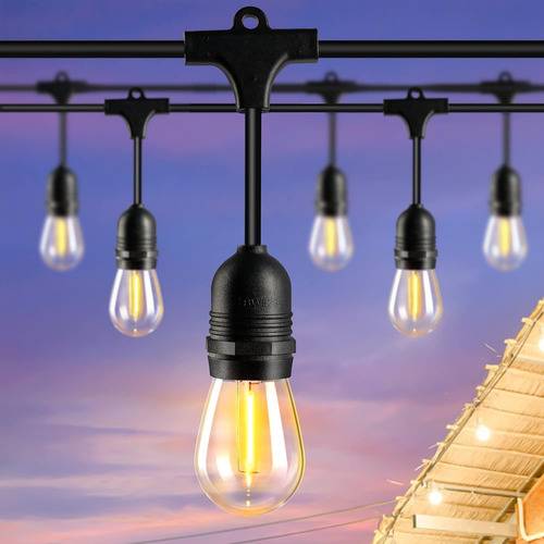 10m Guirnalda De Luces 10+1 Focos Exterior Led Impermeable Luces Warm White
