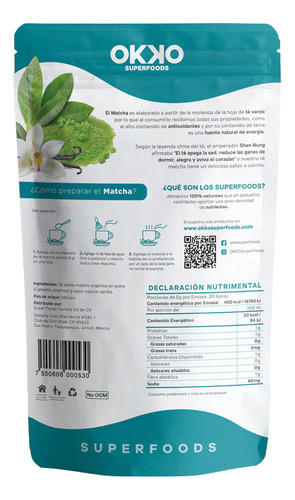 Te Matcha Okko Vainilla 100 Gr