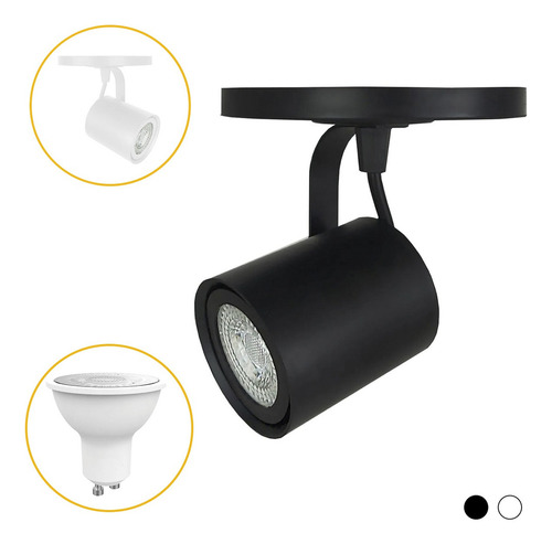 Kit 10 Spot Sobrepor Redondo Canopla Direcionável + Lâmpada 110v/220v