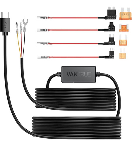 Vantrue Kit De Cable De 11.5 Pies Tipo C Usb 12v 24v A 5v Da