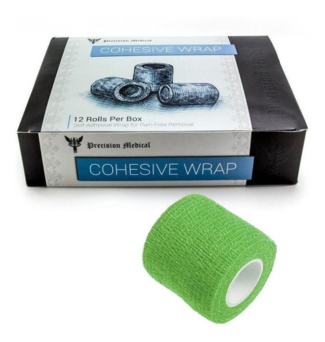 Fita Adesiva Bandagem Elastica Coesiva 12 Unidades Verde