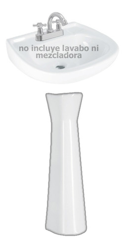 Pedestal Cerámico Para Lavabo Blanco 68cm Alto