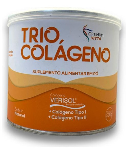 Colágeno Em Pó Trio Colágeno Suplemento Sabor Natural Pele