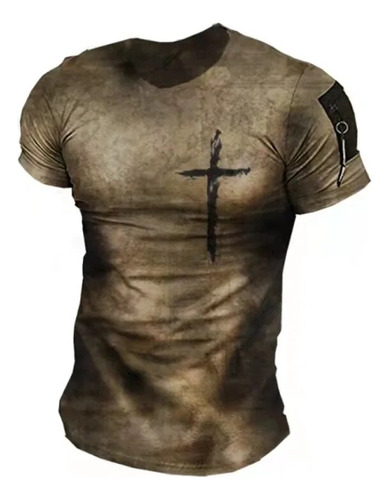 Camiseta Cargo Estampada De Verano Para Hombre, Ropa Urbana,